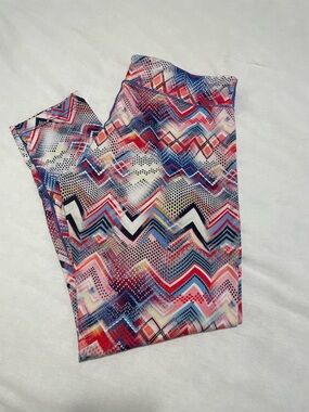 Aspire Pink Blue Red Chevron Active Legging